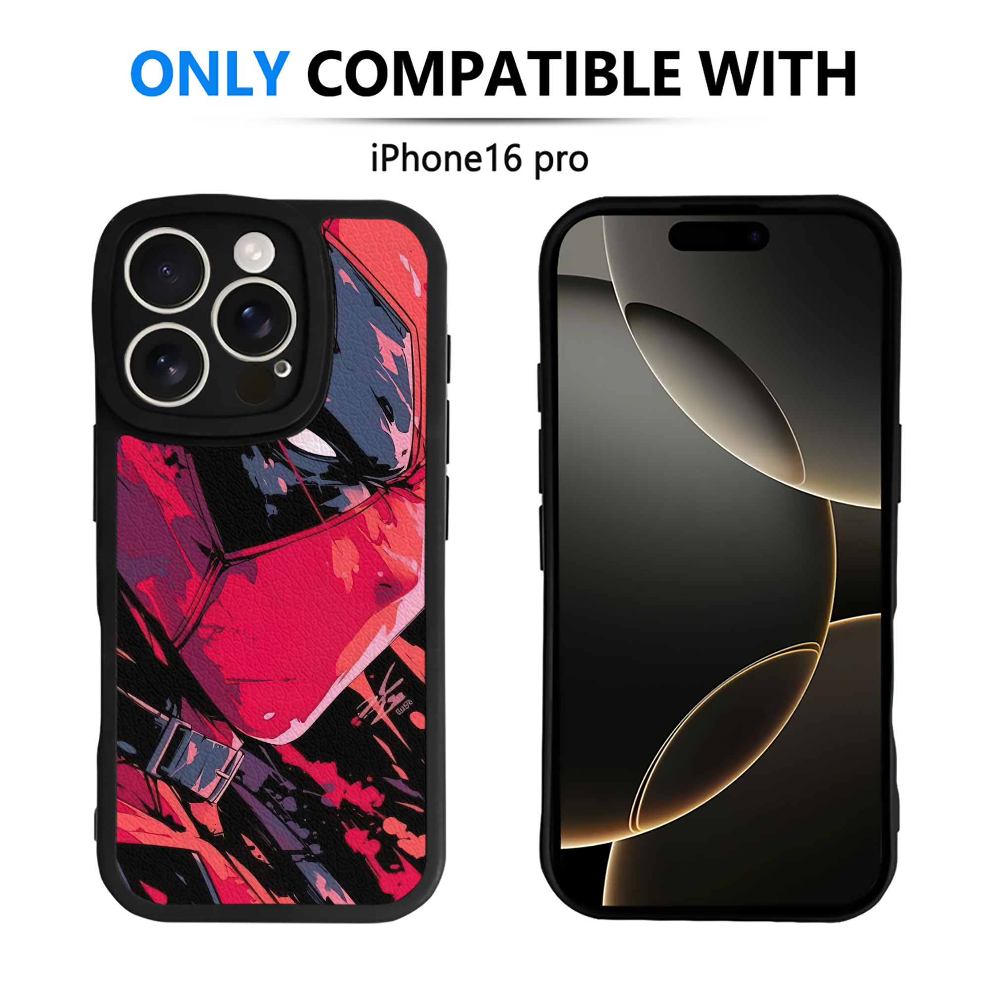 （画像用） Deadpool デッドプール 【iPhone 16シリーズ対応】シリコンスマホケース（レザー調） 材質：シリコン